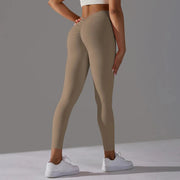 Women High Waist Butt Lifting V Butt Push Up Shaping Toning Sculpting Slimming Yoga Gym Fitness Center Exercise Leggings - DancerInn