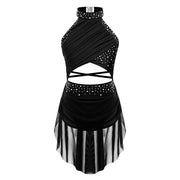 Ballet Dress Girl - Sleeveless Rhinestones Ballet Leotards for Girls Gymnastics, Ice Skating,  Lyrical, Latin & Contemporary Dance - DancerInn Kids Ballet Dresses