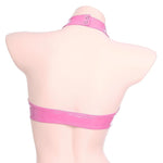 Women's Pole Dancing Costume Glossy Sleeveless T-Shirt Halter Neck Latin Bralette Crop Tops - DancerInn - 28257047609527 - 28257047609527