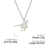 Gymnastic Jewelry & Ballet Jewelry for Ballerina Dancer Gymnast Gold Necklace Rhythmic Stainless Steel  Sport Jewelry - DancerInn G-steel - 32274742378679 - 32274742378679