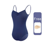 Dance Camisole - Sleeveless Bodysuit Dance Costumes with Adjustable Straps & Ruched Front for Gymnastics - DancerInn Navy / xxl 23.71 - 34757081694391 - 34757081694391