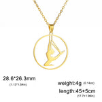 Gymnastic Jewelry & Ballet Jewelry for Ballerina Dancer Gymnast Gold Necklace Rhythmic Stainless Steel  Sport Jewelry - DancerInn Circle-gold - 32274742542519 - 32274742542519