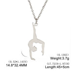 Gymnastic Jewelry & Ballet Jewelry for Ballerina Dancer Gymnast Gold Necklace Rhythmic Stainless Steel  Sport Jewelry - DancerInn A-steel - 32274741985463 - 32274741985463