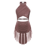 Ballet Dress Girl - Sleeveless Rhinestones Ballet Leotards for Girls Gymnastics, Ice Skating,  Lyrical, Latin & Contemporary Dance - DancerInn Kids Ballet Dresses - 32790021013687 - 32790021013687