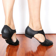 Leather Dance Shoes - Ballet Sneakers Womens with Pigskin Upper 3D Pleated Ultra-Light EVA Sole for Jazz Girls DancerInn