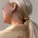 Gold Metal Ponytail Holder & Hair Tie - 4pcs Half-Bend Hair Elastic Rubber Band with Minimal Design DancerInn - 32235439620279 - 32235439620279