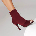 Dancing Boots for Women Stiletto Booties Jazz Dance Boots with Peep Toe Hig Heel for Latin Tango Salsa DancerInn - 32169796042935 - 32169796042935