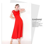 premium milk silk long dance dresses round neck dresses for dancing ballroom - 38072192368823 - 38072192368823