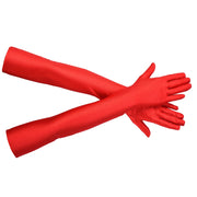 Long Black Opera Gloves - Vintage Ladies Elbow Length Dancing Gloves for Sun Protection & Driving - DancerInn red Women Dance Accessories