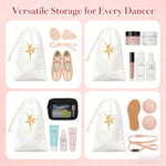 Pointe Shoe Bag - Breathable Mesh Canvas Drawstring Ballet Shoe Bag, Dance Bag for Shoes - DancerInn Kids Dance Accessories - 34917103141047 - 34917103141047