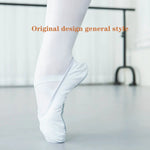 Split Sole Ballet Shoes - Unisex Ballet Shoes for Men and Women Soft Canvas Ballet Slippers Dance Flats for Practice - DancerInn 44-White-Slip-on - 32628453081271 - 32628453081271
