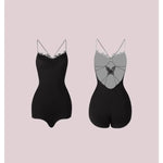Women's Latin Dance Leotard with Butterfly Bow Adjustable Back Lace Front for Practice - DancerInn - 29461908324535 - 29461908324535