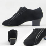 Ballroom Dancing Shoes Men – Latin Dance Shoes for Men Black Lace-Up Salsa Tango Samba Practice Shoes with Split-Sole and Closed Toe - DancerInn  - 32658304270519 - 32658304270519