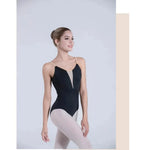 Adult Women's Gymnastics Leotard Ballet Camisole V-Neck Training Suit with Removable Pads BAT2901 - DancerInn - 29413035311287 - 29413035311287