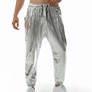 Mens Shiny Pants - Metallic Sweatpants for Dance, Club, Stage, Performance, Rave, Hip Hop, and Streetwear - DancerInn