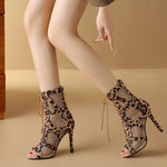 Leopard Print High Heel Sandals - Women's Dance Heels Shoes for Latin Jazz Tango Salsa Pole Dance DancerInn - 32166730563767 - 32166730563767