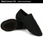 Soft Sole Dance Shoes - Black Canvas Guy Ballet Shoes with Unisex Flat Stretch for Women Men & Children - DancerInn 46-Black-Canvas-Suede-Sole - 32604856451255 - 32604856451255