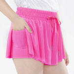 High Waist Dance Shorts for Girls – Flowy 2 in 1 Breathable Tennis & Athletic Shorts for Gym, Workout & Running - DancerInn rose red / 7(M) - 32901567611063 - 32901567611063