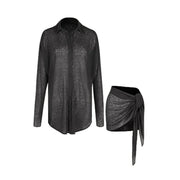 Latin Dance Outfits - Long Sleeve Two Piece Dance Sets for Samba, Rumba, Cha-Cha, and Bullfighting - DancerInn