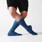 Dancer Socks for Mens Pilates Socks Non-Slip Cotton Elastic Mid-Calf Dancing Socks for Yoga, Fitness, Ballet, Modern Dance - DancerInn Blue-B-One-Size - 32731967684791 - 32731967684791
