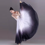Long Flowy Dance Skirts - Gradient Chiffon Long Ballet Skirt with Big Hem & Double Layer - DancerInn - 34752267780279 - 34752267780279