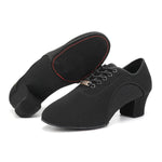 Ballroom Dance Shoes Women - Soft Sole Lace-Up Oxford Cloth & Mesh Upper Women Latin Dance Shoes with 3.5cm, 5cm Heels DancerInn - 32187147092151 - 32187147092151