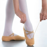 Split Sole Ballet Shoes - Unisex Ballet Shoes for Men and Women Soft Canvas Ballet Slippers Dance Flats for Practice - DancerInn 44-Camel-Lace-up - 32628453114039 - 32628453114039