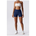 High Waist V-Back Scrunch Butt Yoga Shorts for Women Gym Cycling Fitness Activewear Tights - DancerInn - 27070343872695 - 27070343872695