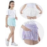 High Waist Dance Shorts for Girls – Flowy 2 in 1 Breathable Tennis & Athletic Shorts for Gym, Workout & Running - DancerInn  - 32901567283383 - 32901567283383