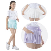 High Waist Dance Shorts for Girls – Flowy 2 in 1 Breathable Tennis & Athletic Shorts for Gym, Workout & Running - DancerInn