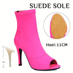 Dancing Boots for Women Stiletto Booties Jazz Dance Boots with Peep Toe Hig Heel for Latin Tango Salsa DancerInn - 32169795944631 - 32169795944631
