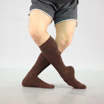 Dancer Socks for Mens Pilates Socks Non-Slip Cotton Elastic Mid-Calf Dancing Socks for Yoga, Fitness, Ballet, Modern Dance - DancerInn Coffee-B-One-Size - 32731967652023 - 32731967652023