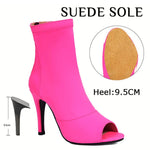 Dancing Boots for Women Stiletto Booties Jazz Dance Boots with Peep Toe Hig Heel for Latin Tango Salsa DancerInn - 32169795977399 - 32169795977399