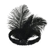 1920s Gatsby Headband - Vintage Feather Dance Costume & Masquerade Hair Accessories for Party DancerInn