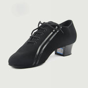 Ballroom Dancing Shoes Men – Latin Dance Shoes for Men Black Lace-Up Salsa Tango Samba Practice Shoes with Split-Sole and Closed Toe - DancerInn