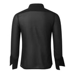 Party Shirts for Men - Mesh Shirt Mens See Through Black Long Sleeve Button Down Retro Vintage Dance Club Wear -    DancerInn - 32390260654263 - 32390260654263