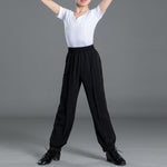 Boys Black Dance Pants - Wrinkle-Resistant, Breathable, Comfortable & Elastic for Latin, Ballroom, Tango, Salsa, Rumba, Samba & Cha-Cha - DancerInn  - 33025231749303 - 33025231749303