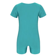 Boys Gymnastics Leotard - Short Sleeve Solid Color High Stretch Ballet Leotards for Girl and Boy - DancerInn