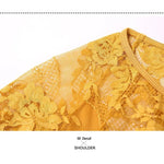 Women Hidden Zipper Flower Pattern Long Sleeves Ballroom Standard Waltz Dress Tango Costume Lace Dressing Gown - DancerInn - 26344741437623 - 26344741437623