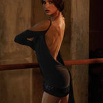 Latin Dance Dress for Women - Sexy Black Dance Dresses with Open Back & Built-In Underwear for Salsa Tango - DancerInn - 34504845263031 - 34504845263031