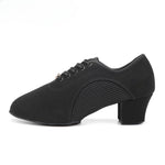 Ballroom Dance Shoes Women - Soft Sole Lace-Up Oxford Cloth & Mesh Upper Women Latin Dance Shoes with 3.5cm, 5cm Heels DancerInn - 32187147059383 - 32187147059383