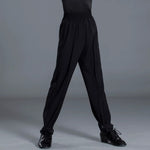 Boys Black Dance Pants - Wrinkle-Resistant, Breathable, Comfortable & Elastic for Latin, Ballroom, Tango, Salsa, Rumba, Samba & Cha-Cha - DancerInn Solid Black / XXL - 33025231782071 - 33025231782071