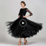 Vestido longo de baile com manga de renda e decote canoa para festa de dança - 23525163237559 - 23525163237559