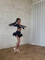 Girls Dance Sets with Long Sleeve Latina Shirt and Latin Dance Skirt for Chacha Samba Competition Performance - 33188550738103 - 33188550738103