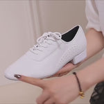 Standardtanzschuhe für Herren – Tanzschuhe mit Wildledersohle und niedrigem Absatz für lateinamerikanisches Salsa- und Tango-Training - 32680040628407 - 32680040628407