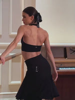 Tanz-BH-Tops – dehnbares Neckholder-Crop-Top mit Polster, offener Rücken für Latein, Samba, Cha-Cha, Rumba - 33583685992631 - 33583685992631