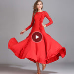 Vestidos de baile de renda com mangas compridas, padrão floral para dança, salão de baile, valsa, tango e festa - 26360183783607 - 26360183783607