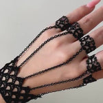 Braccialetti gotici, braccialetti punk con catena regolabile, anello da polso con maglie vintage, per feste, festival e uso quotidiano - 32292140286135 - 32292140286135