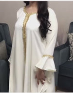Dubai Abaya, bestickter Abaya-Kaftan für Damen mit goldener Bandstickerei - 26729324118199 - 26729324118199