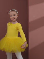Langarm-Ballett-Trikot mit Rock für Mädchen, Kleinkinder, Kinder, Gymnastik, Tutu-Kleid - 32864655016119 - 32864655016119